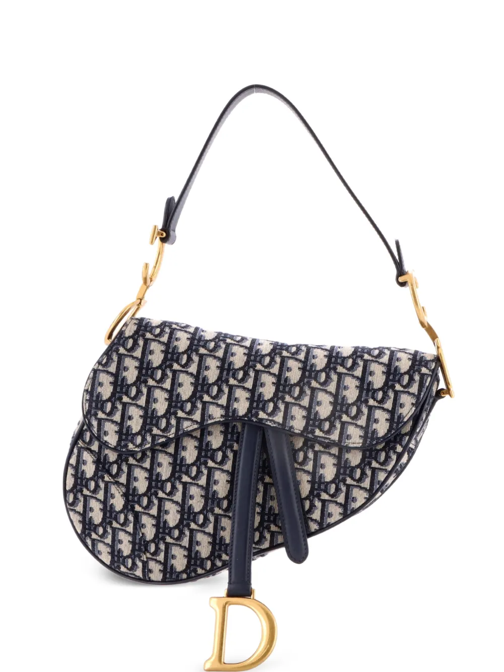 Christian Dior Pre-Owned Saddle Handbag Oblique Canvas Medium shoulder bag - Blu