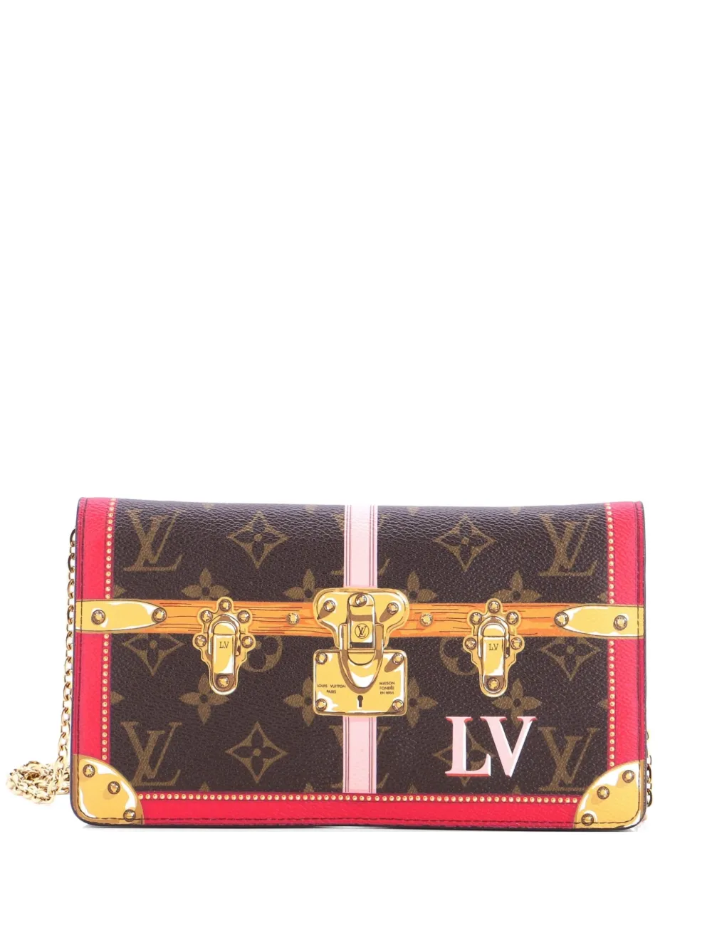Louis Vuitton Pre-Owned Weekend Pochette Limited Edition Summer Trunks Monogram Canvas clutch bag - Marrone