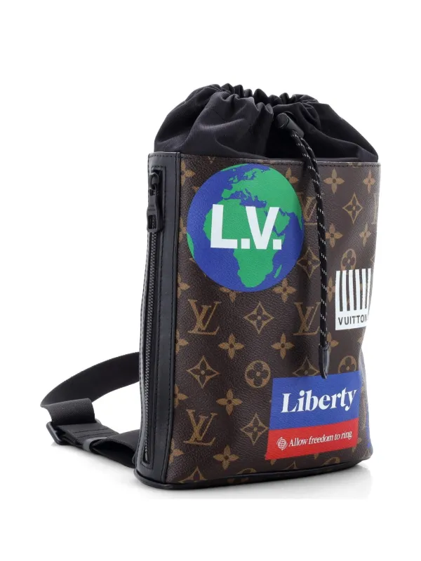 chalk backpack louis vuitton price Louis Vuitton Chalk Sling Bag Limited Edition Logo Story Backpack | Canvas | Monogram