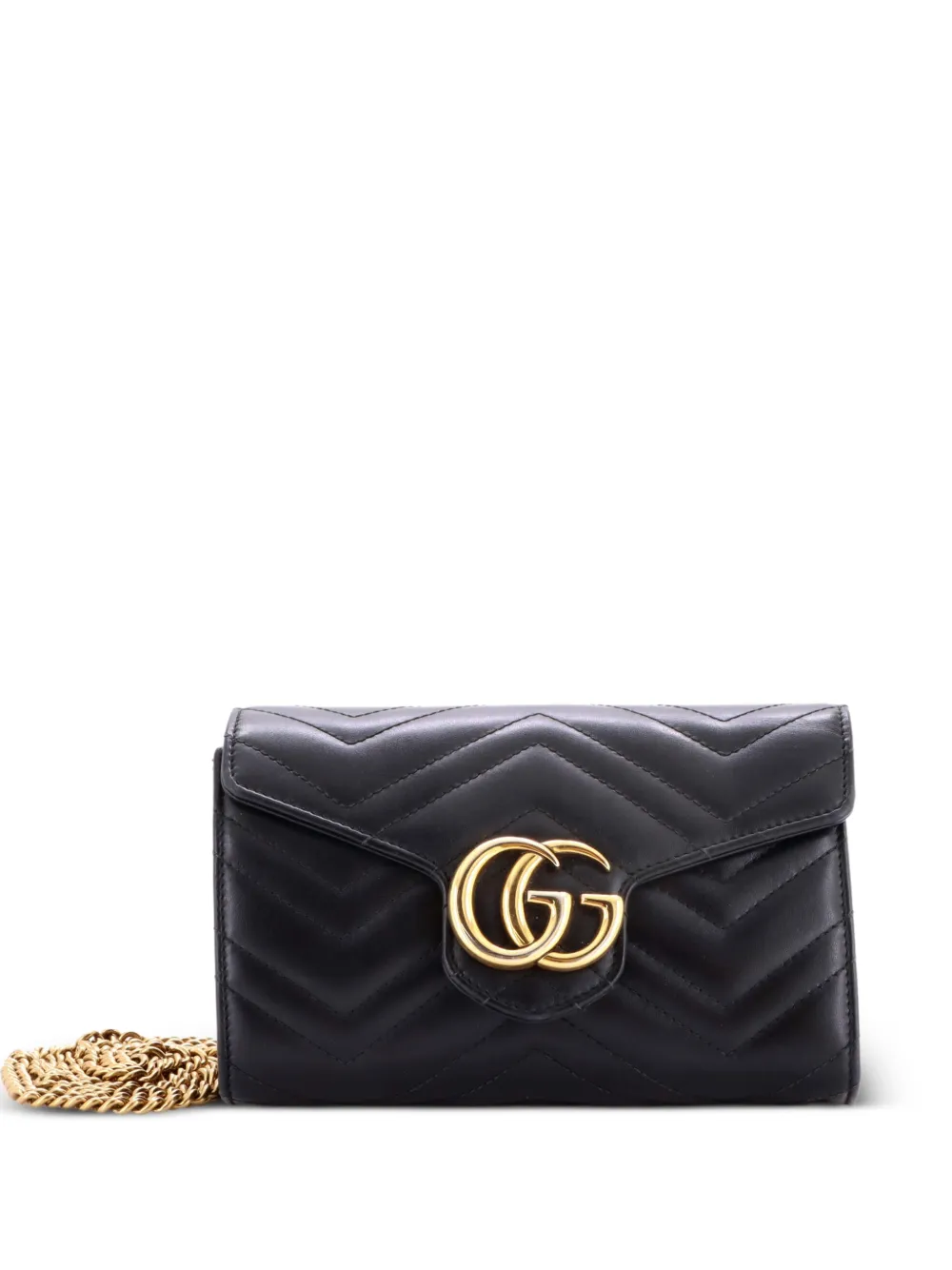 Gucci Pre-Owned GG Marmont Chain Wallet Matelasse Leather Mini crossbody bag - Nero