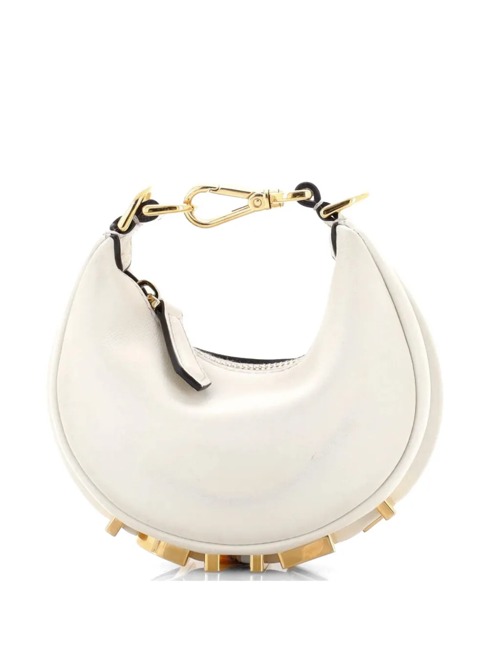 Fendi Pre-Owned Fendigraphy Bag Leather Nano hobo bag - Bianco