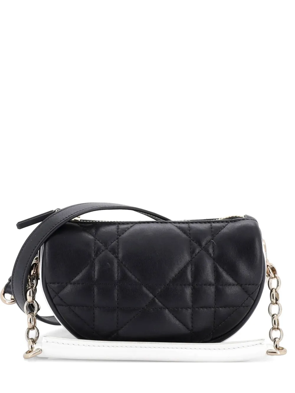Christian Dior Pre-Owned Vibe Cannage Quilt Lambskin Micro hobo bag - Nero