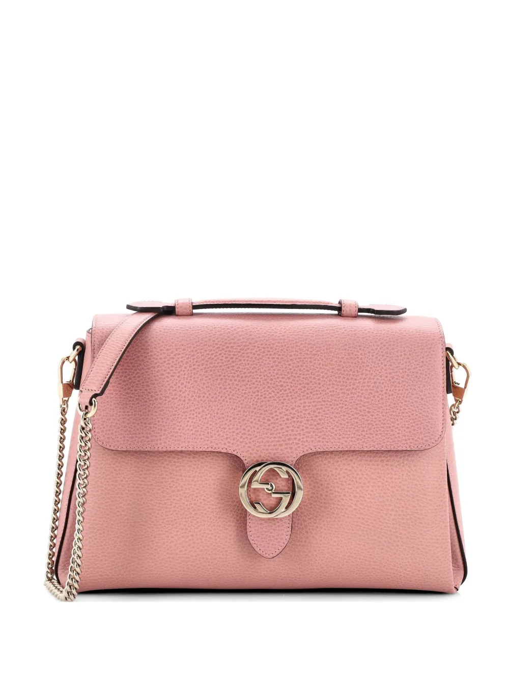 Gucci Pre-Owned Interlocking Top Handle Bag Leather Medium shoulder bag - Rosa