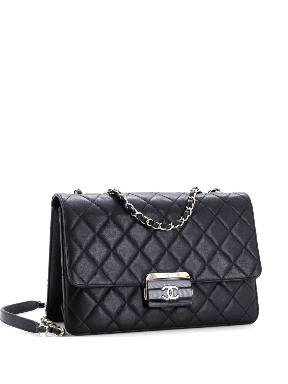 CHANEL Pre-Owned Beauty Lock Flap Bag Quilted Sheepskin Large shoulder bag - Nero