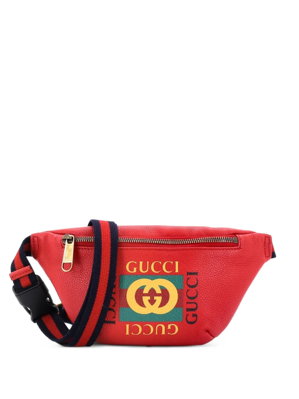 Gucci Pre-Owned Logo Printed Leather Small belt bag - Rosso