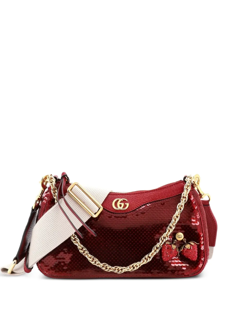 Gucci Pre-Owned Strawberry Ophidia Shoulder Bag Sequins Small crossbody bag - Rosso