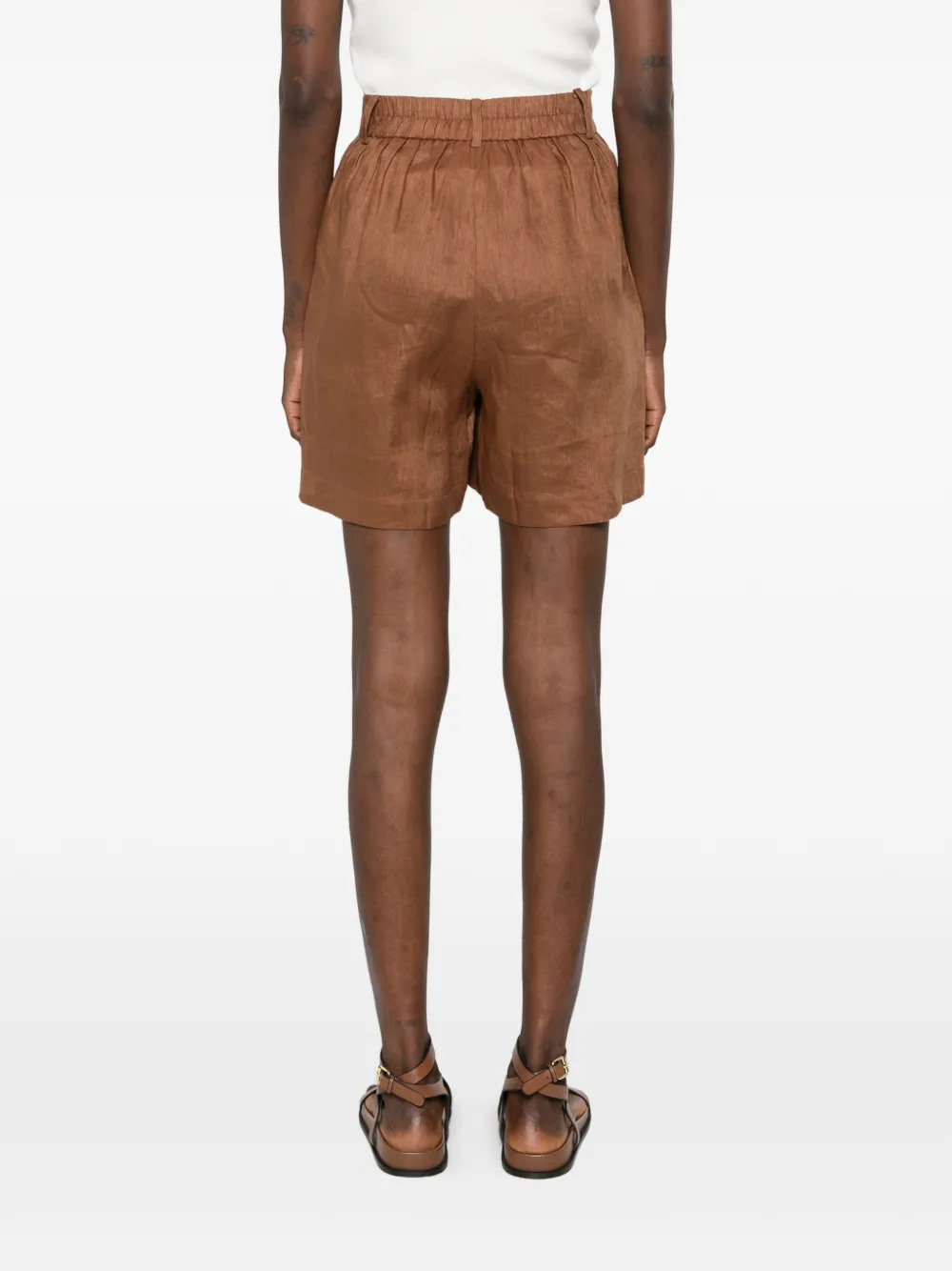 MC2 Saint Barth Maggy shorts met elastische tailleband Bruin