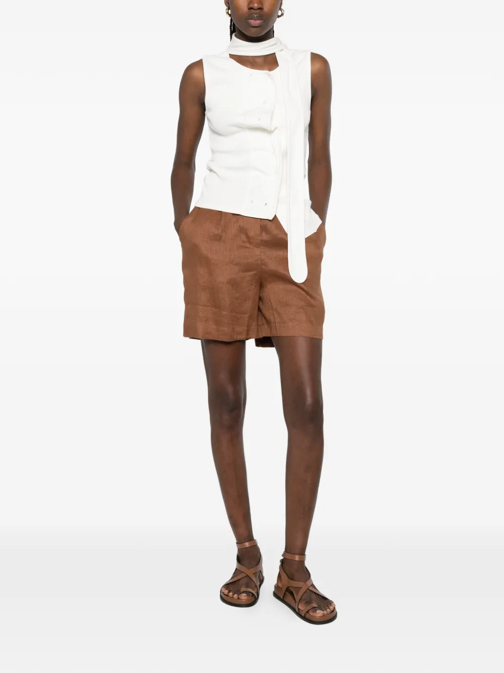 MC2 Saint Barth Maggy shorts met elastische tailleband Bruin