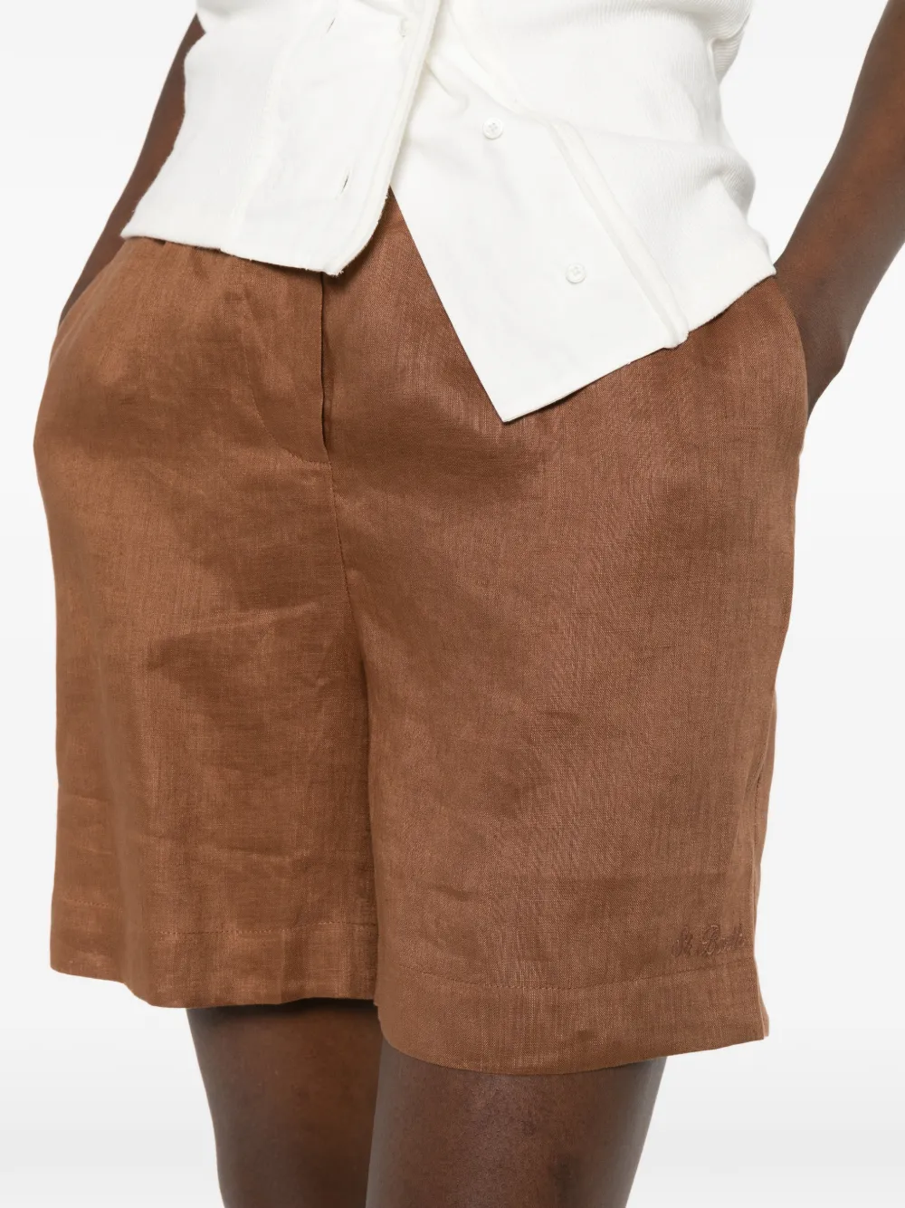 MC2 Saint Barth Maggy shorts met elastische tailleband Bruin