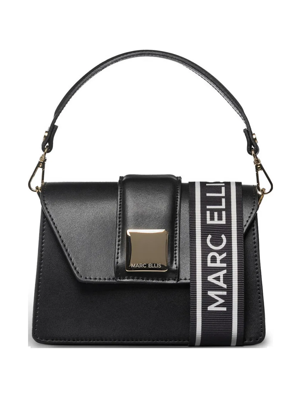 Marc Ellis Kourtney logo-strap tote bag - Nero