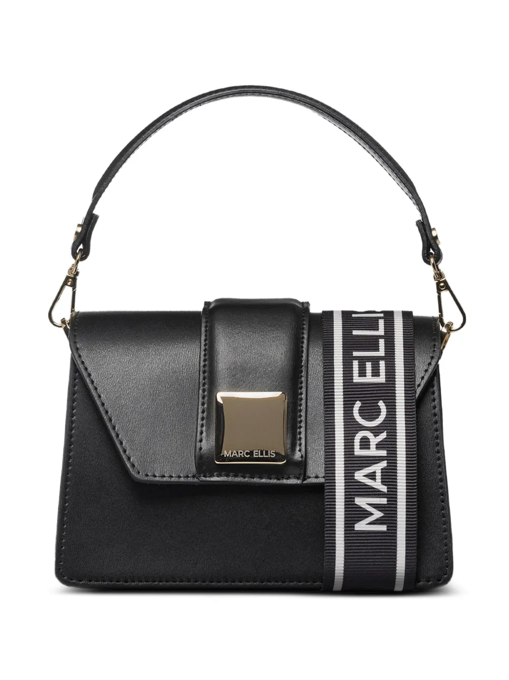 Marc Ellis Kourtney logo-strap tote bag - Nero