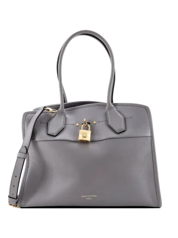 Louis Vuitton Pre-owned City Steamer Soft Handbag Leather MM Shoulder Bag in Grey