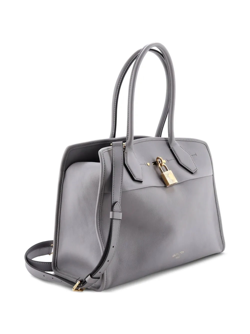 Louis Vuitton Pre-owned City Steamer Soft Handbag Leather MM Shoulder Bag in Grey, view 3