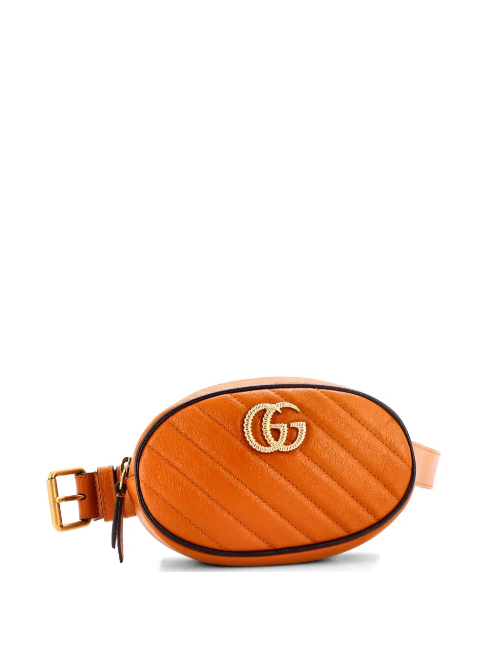 Gucci Pre-Owned GG Marmont Diagonal Quilted Leather belt bag - Marrone
