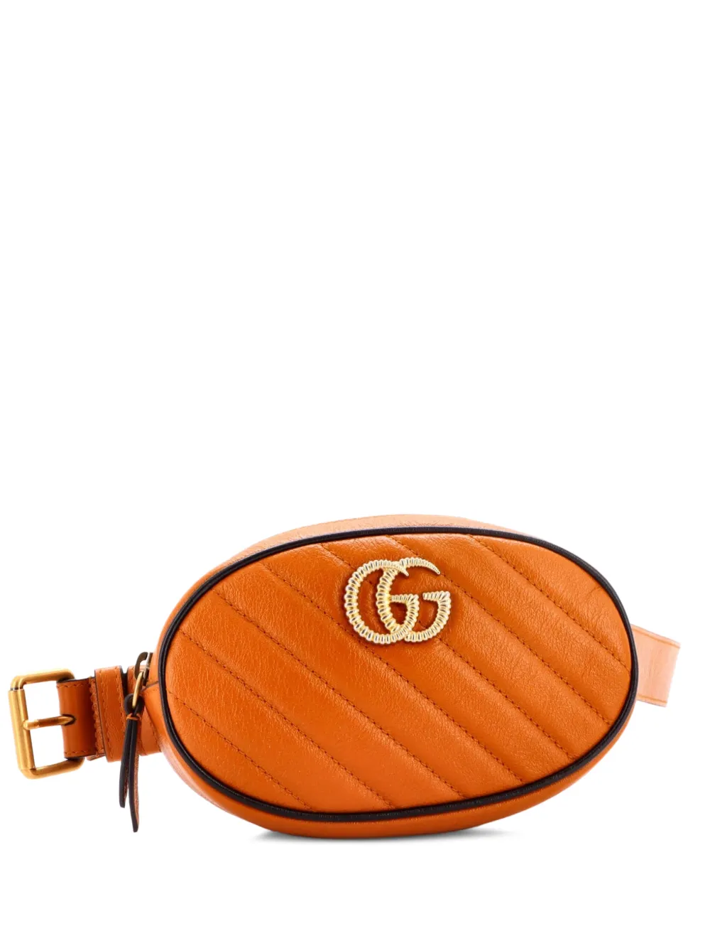 Gucci Pre-Owned GG Marmont Diagonal Quilted Leather belt bag - Marrone