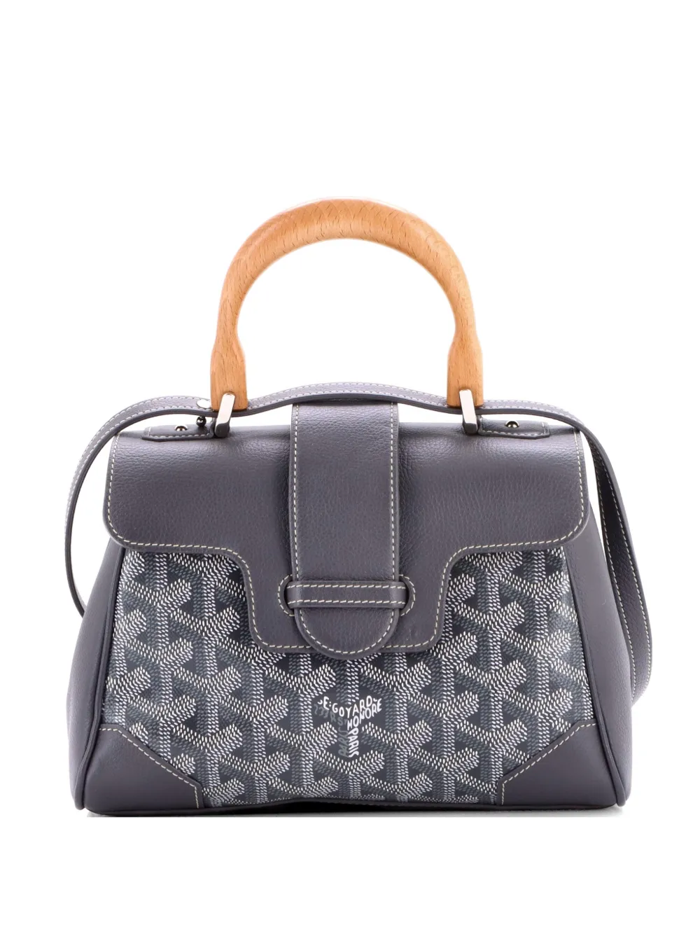 Goyard Pre-Owned Saigon Top Handle Bag Coated Canvas with Leather Mini shoulder bag - Grigio