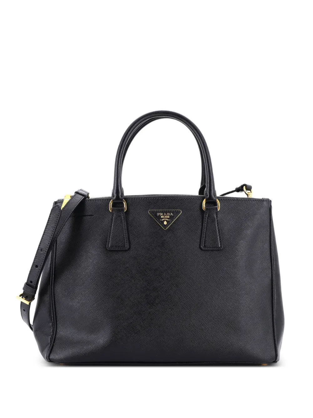 Prada Pre-Owned Double Zip Lux Saffiano Leather Medium tote bag - Black