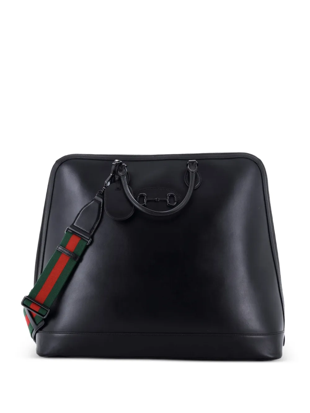 Gucci Pre-Owned Horsebit 1955 Web Duffle Bag Leather Large travel bag - Nero