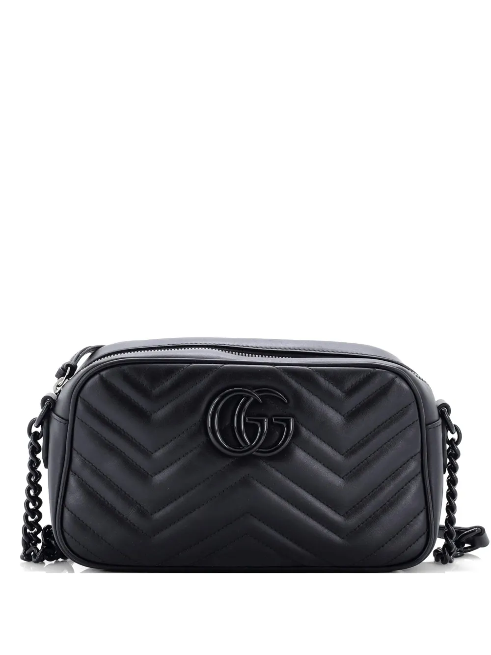 Gucci Pre-Owned GG Marmont Monochrome Shoulder Bag Matelasse Leather Small crossbody bag - Nero