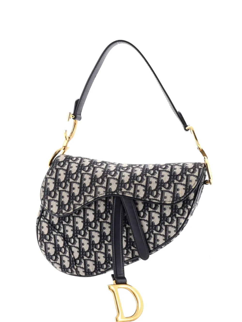 Christian Dior Pre-Owned Saddle Handbag Oblique Canvas Medium shoulder bag - Blu