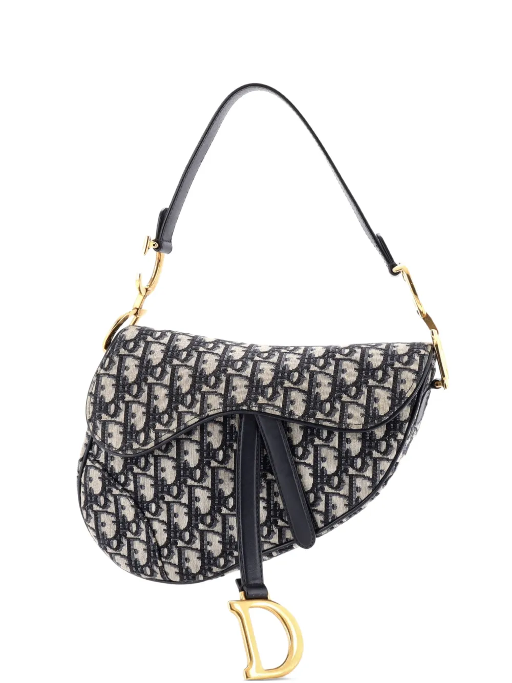 Christian Dior Pre-Owned Saddle Handbag Oblique Canvas Medium shoulder bag - Blue