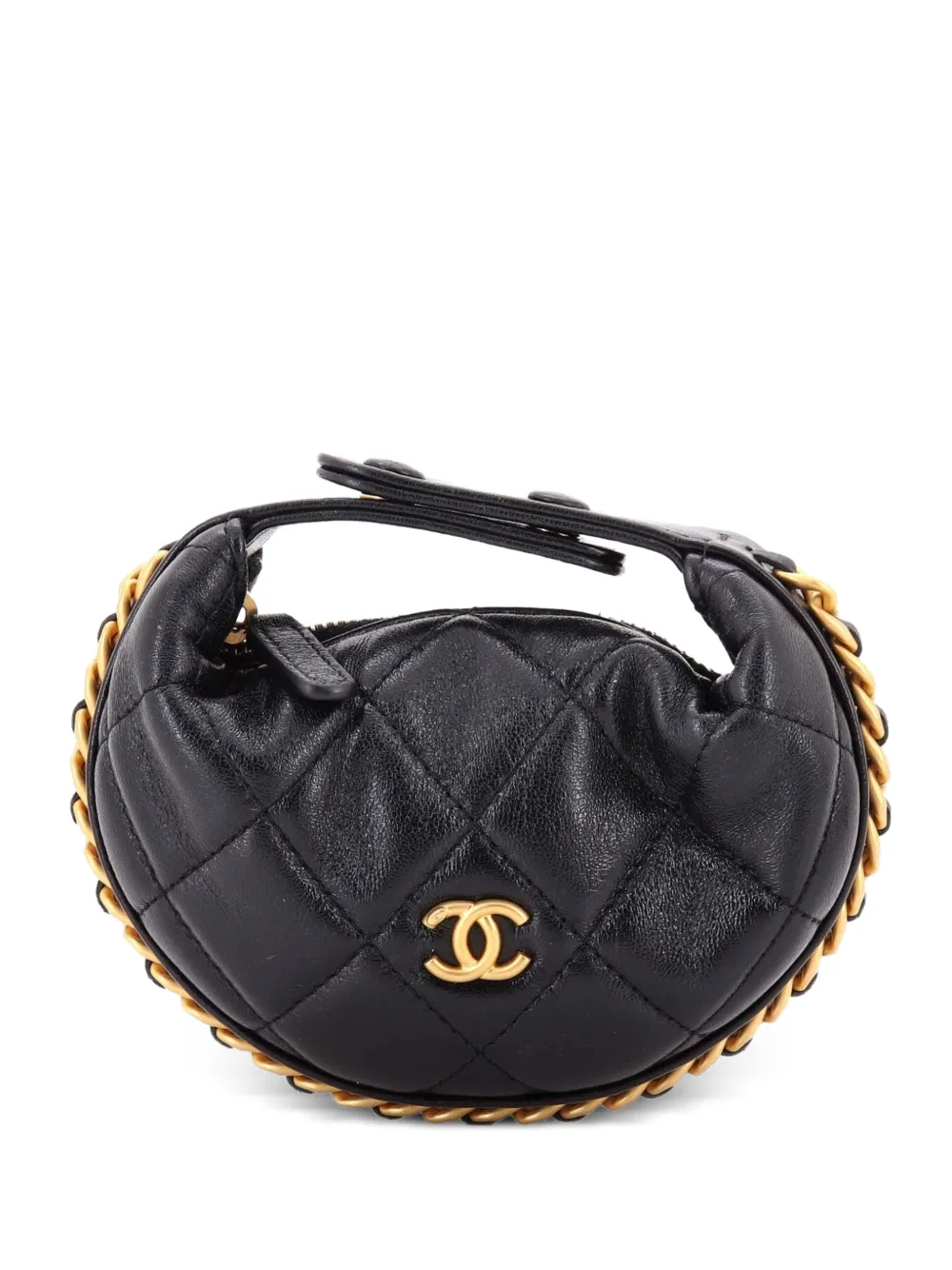 CHANEL Pre-Owned Chain Around Pouch Quilted Lambskin Extra Mini hobo bag - Nero