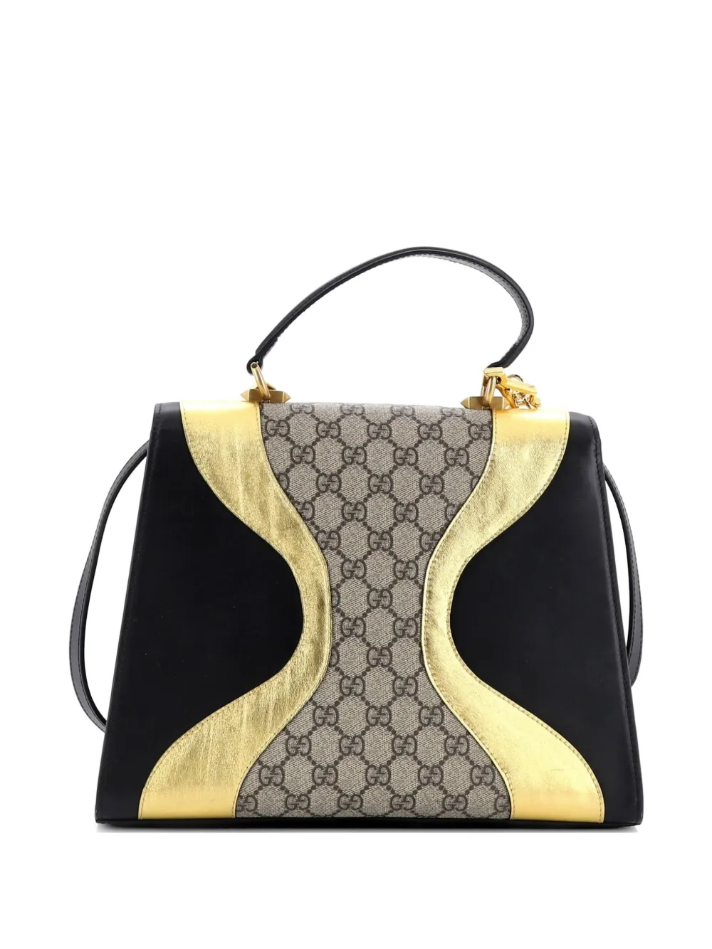  Gucci Pre-owned Bolso Satchel Osiride Mediano De Lona Revestida Con Logo Gg Y Asa Superior - Negro 