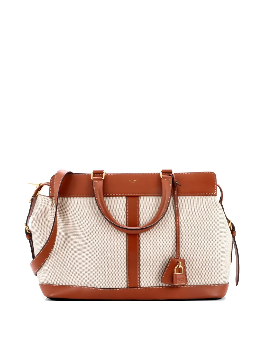 Celine Pre-Owned Cabas de France Canvas with Leather Medium tote bag - Marrone