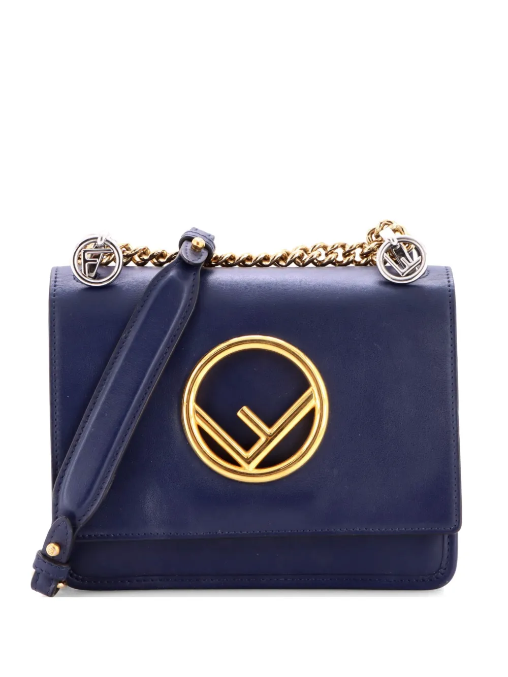 Fendi Pre-Owned Kan I F Leather Small shoulder bag - Blu