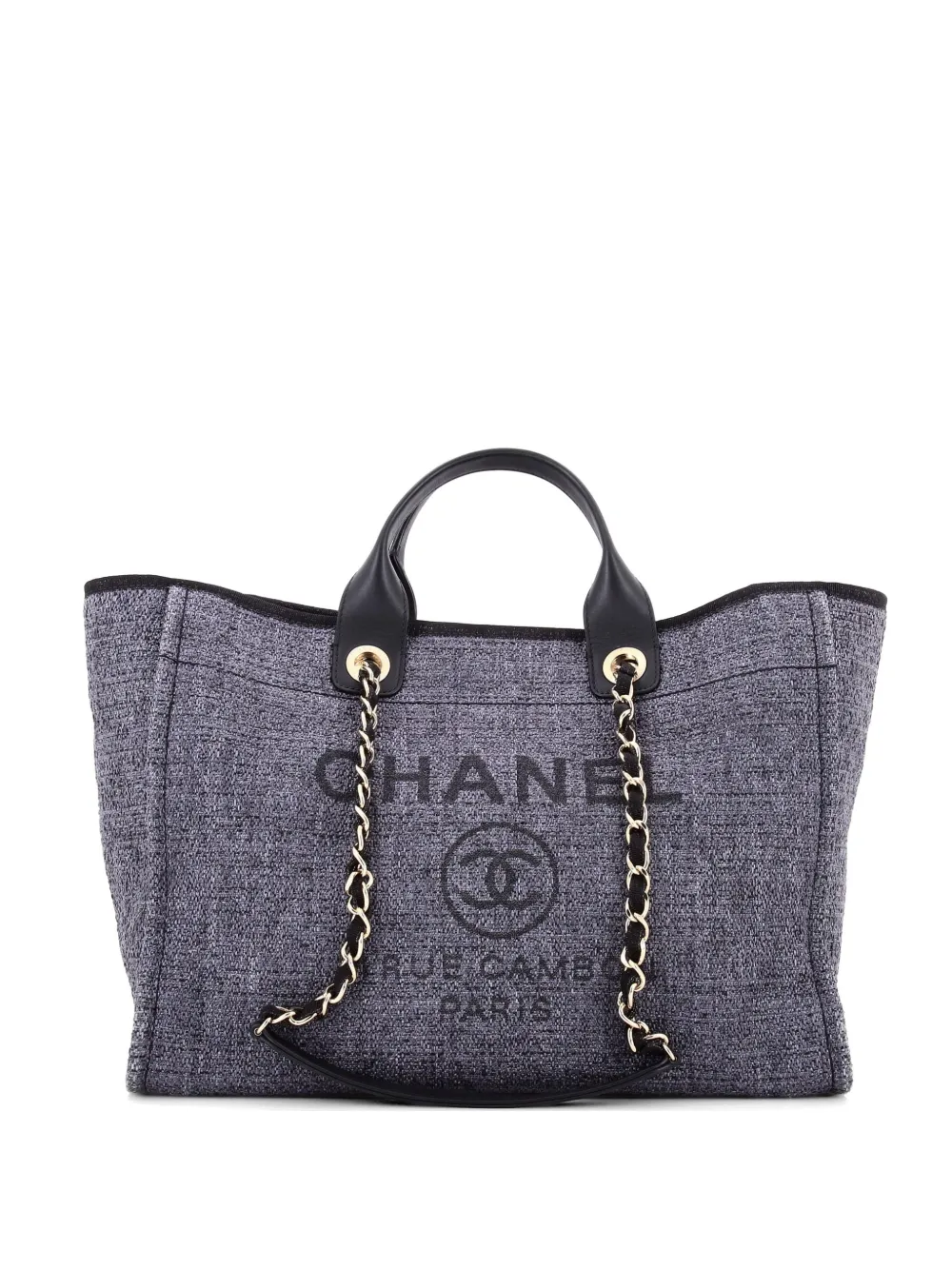 CHANEL Pre-Owned Deauville Raffia with Glitter Detail Medium tote bag - Blue
