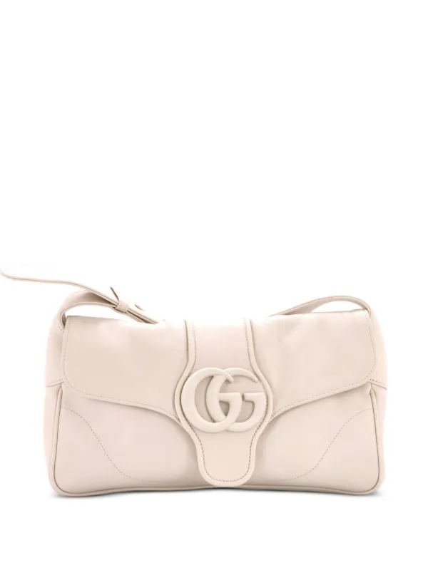 Gucci Pre-owned Monochrome Aphrodite Leather Small Shoulder Bag in White