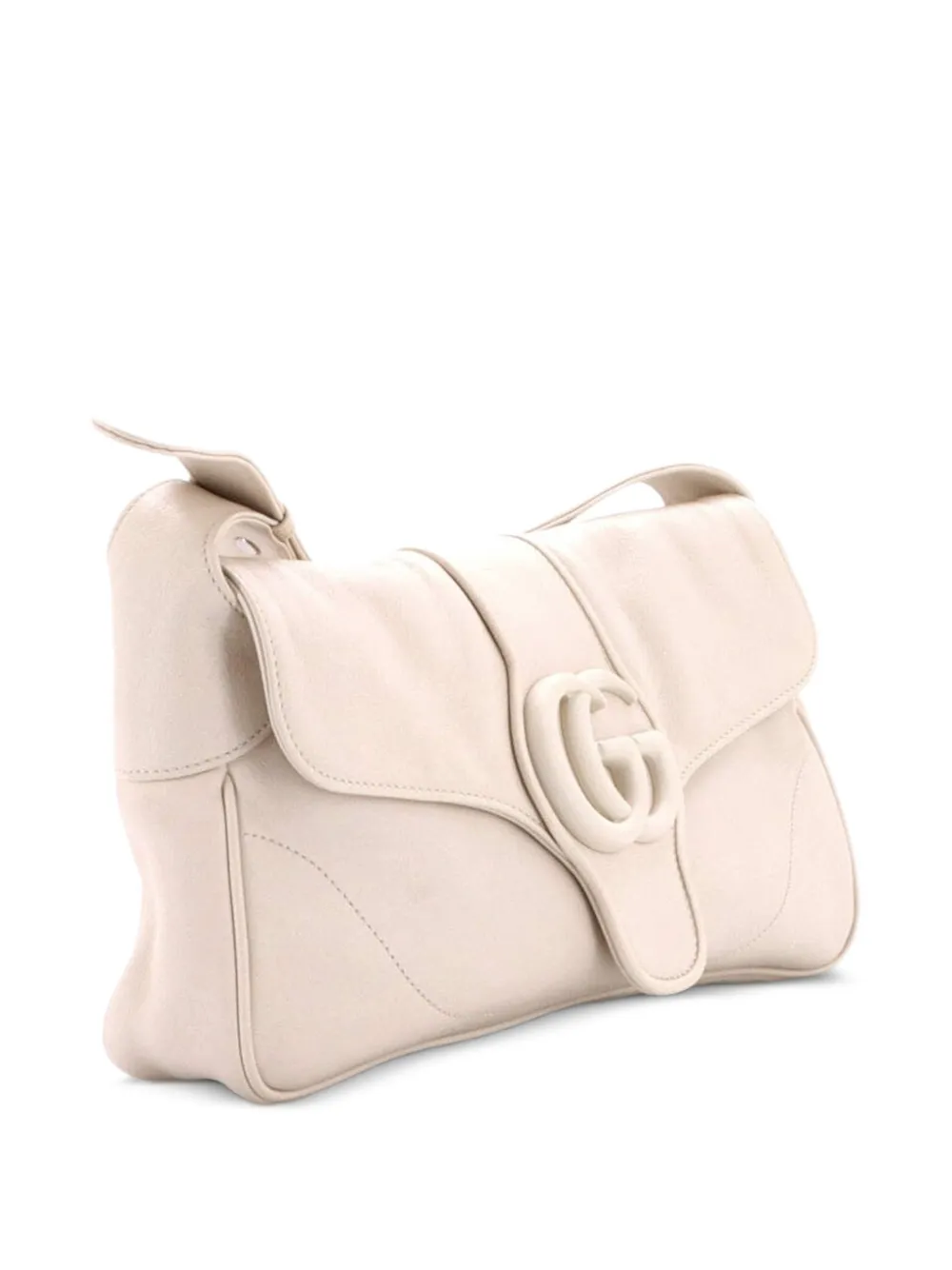 Gucci Pre-owned Monochrome Aphrodite Leather Small Shoulder Bag in White, view 3