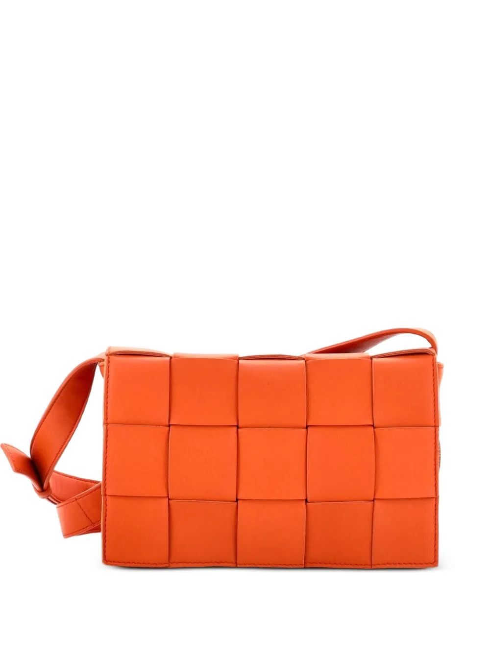 Bottega Veneta Pre-Owned Cassette Maxi Intrecciato Leather Small crossbody bag - Arancione