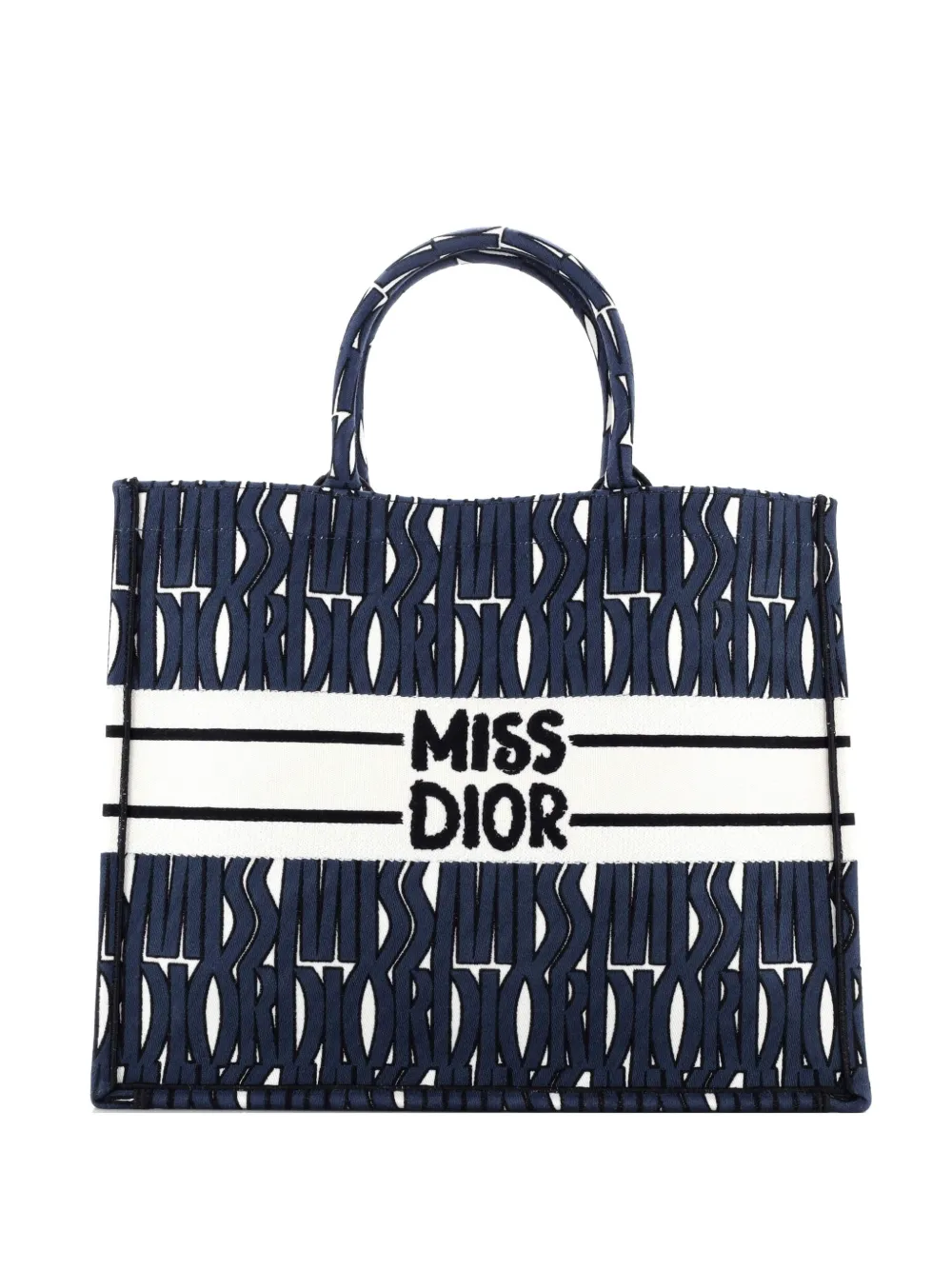 Christian Dior Pre-Owned Miss Dior Book Embroidered Canvas Medium tote bag - Blue