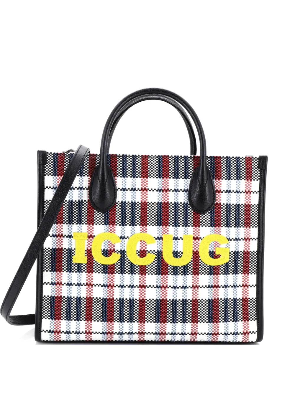 Gucci Pre-Owned ICCUG Tote Embroidered Faux Raffia Small satchel - Multicolore