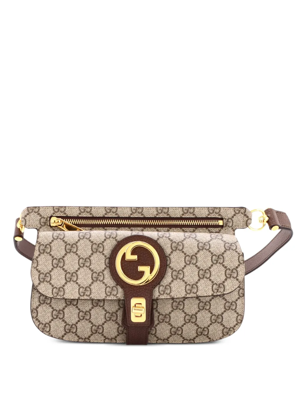 Gucci Pre-Owned Blondie Flap Pocket GG Coated Canvas belt bag - Marrone