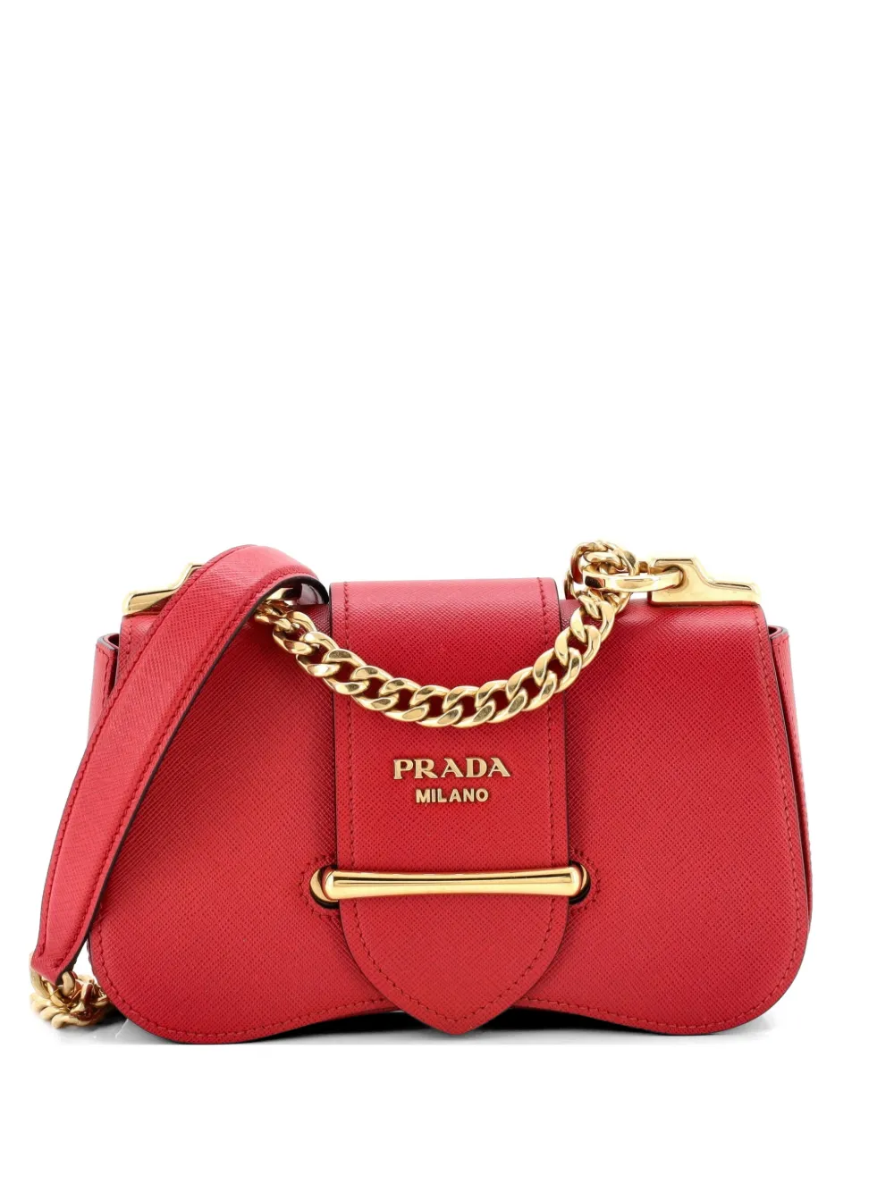 Prada Pre-Owned Sidonie Chain Saffiano Leather Medium shoulder bag - Rosso