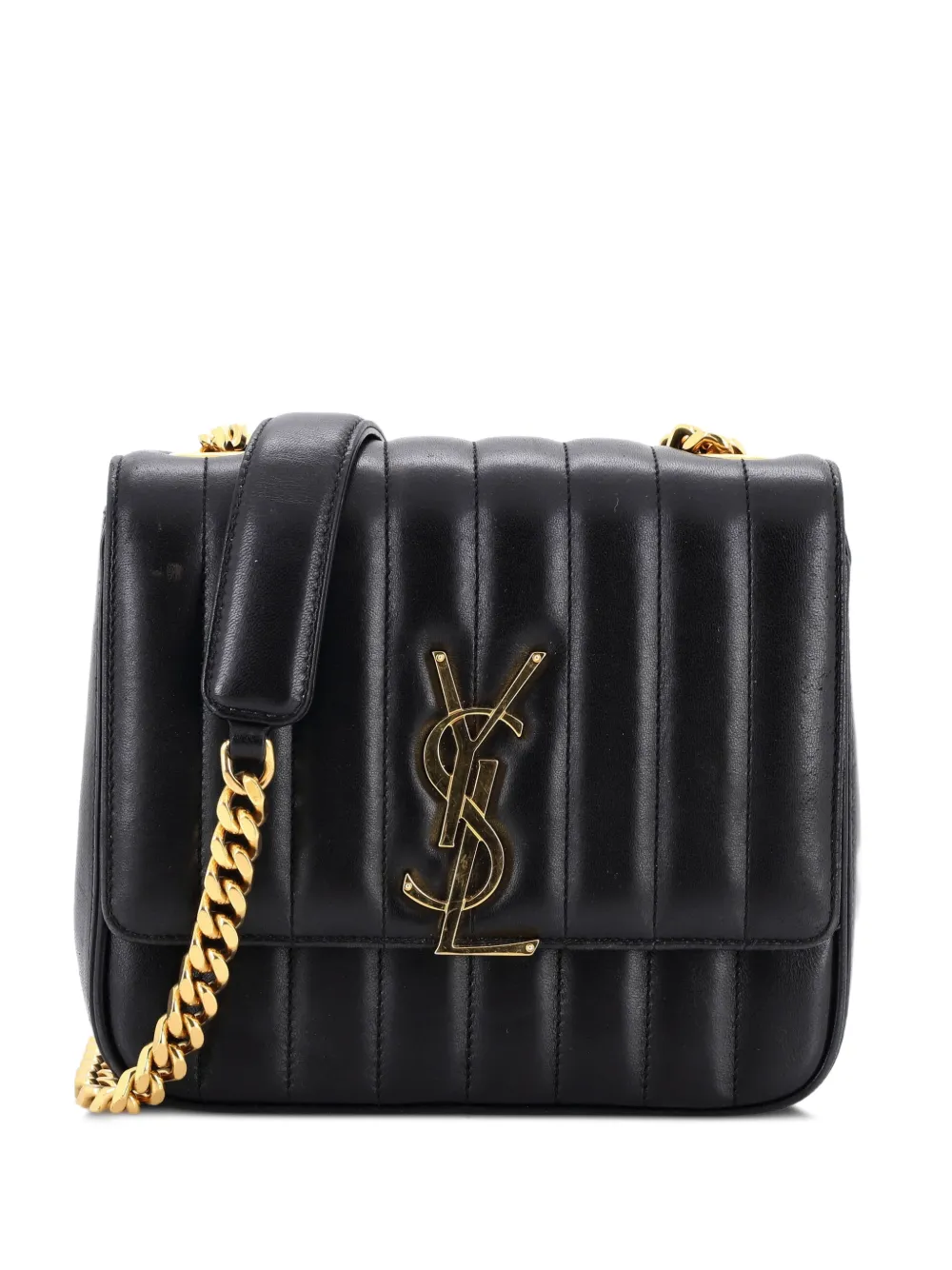 Saint Laurent Pre-Owned Vicky Vertical Quilted Leather Medium crossbody bag - Schwarz