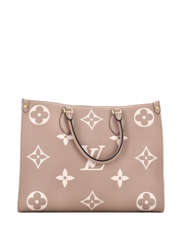 Louis Vuitton Pre-owned Onthego Tote Bicolor Monogram Empreinte Giant MM Shoulder Bag in Neutrals