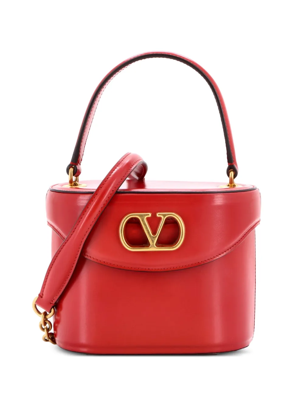 Valentino Garavani Pre-Owned Vain VLogo Vanity Bag Patent satchel - Rosso