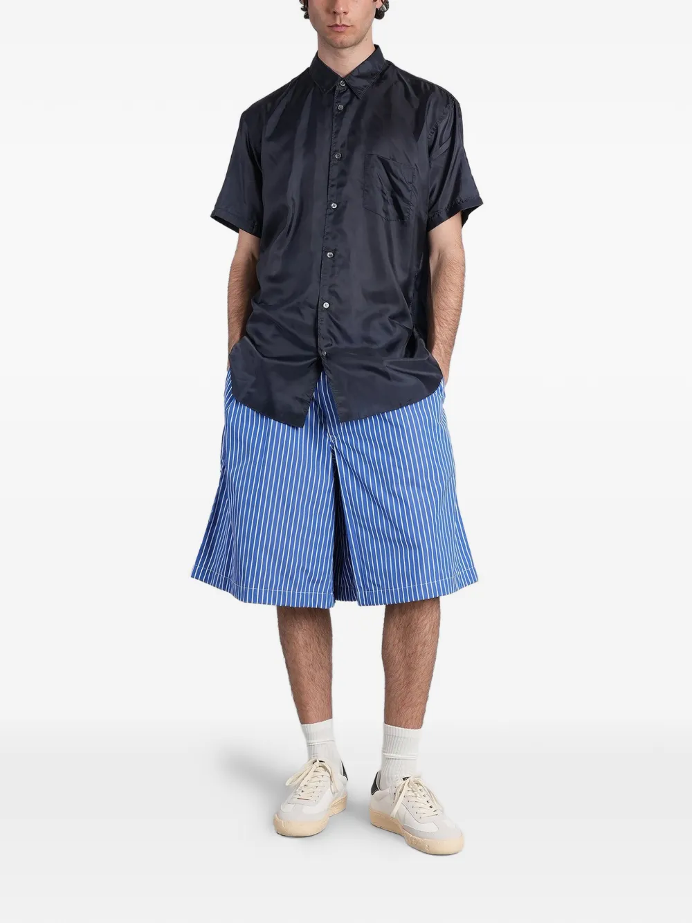 Comme Des Garçons Shirt Gestreepte shorts Blauw