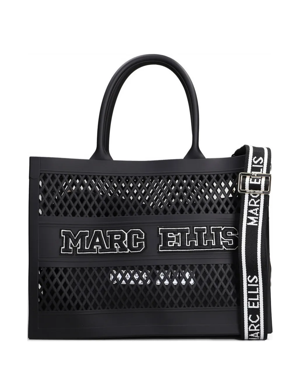 Marc Ellis Borsa tote Flat Sponge M con applicazione logo - Nero