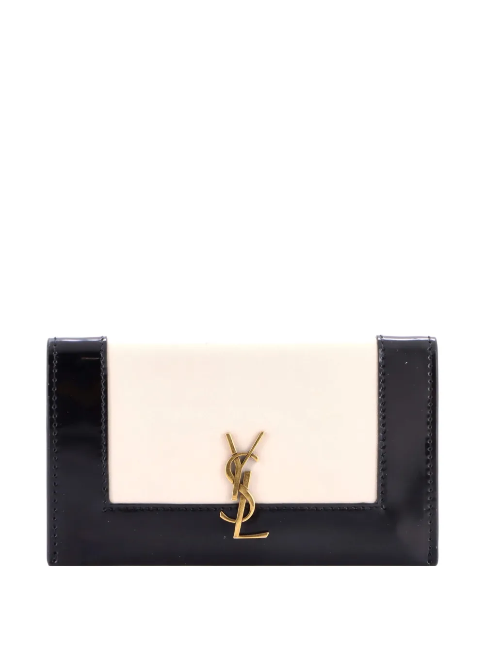 Saint Laurent Pre-Owned Bicolor Monogram Wallet Leather and Patent small wallets - Nero