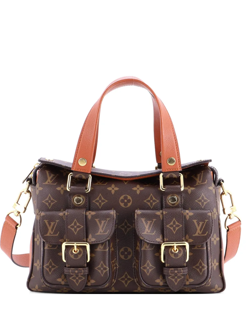 Louis Vuitton Pre-Owned Manhattan NM Handbag Monogram Canvas with Leather satchel - Braun