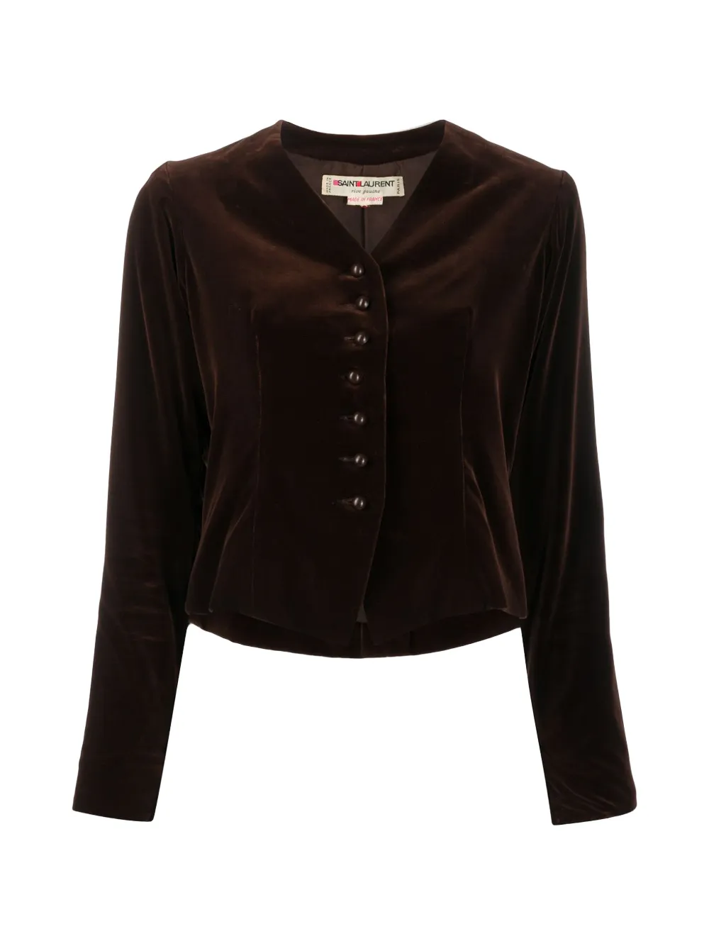 Saint Laurent Pre-Owned velvet buttoned jacket - Braun