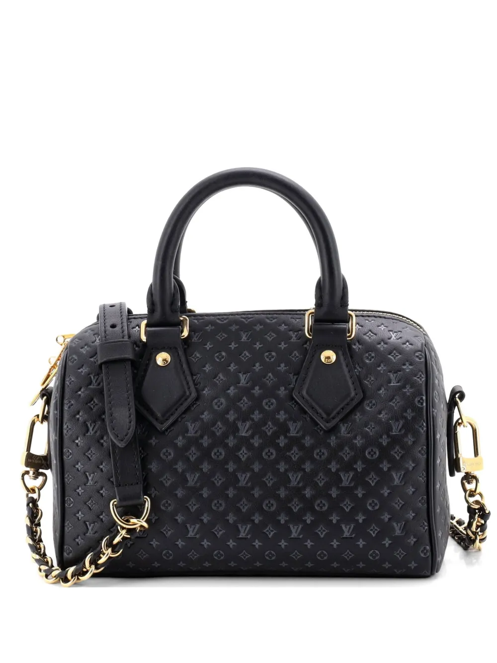 Louis Vuitton Pre-Owned Speedy Bandouliere Bag Nanogram Embossed Leather 20 satchel - Schwarz