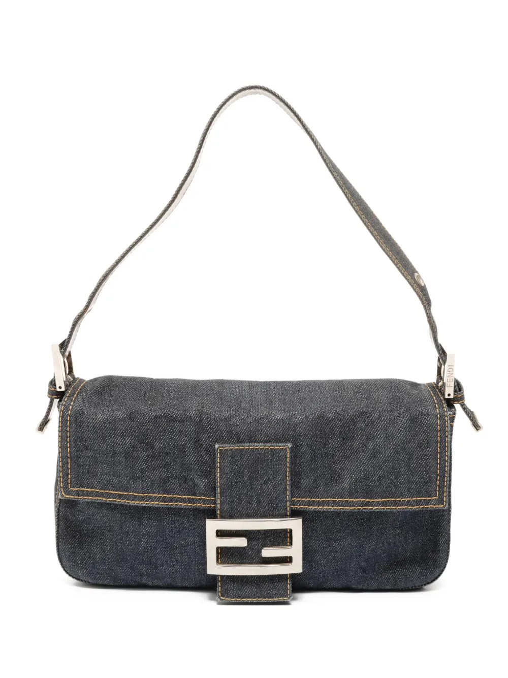 Fendi Pre-Owned 1990s denim baguette shoulder bag - Blu