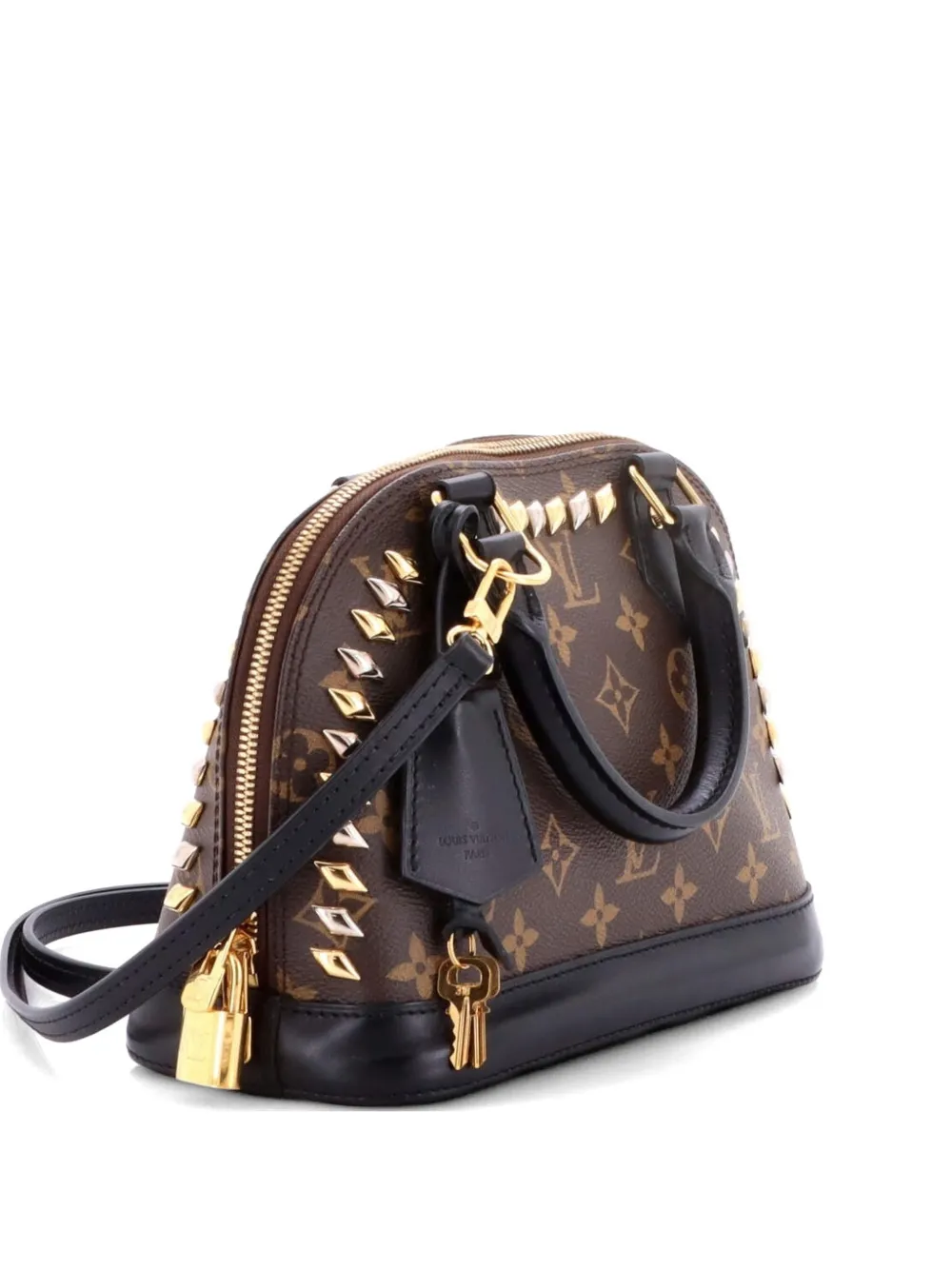 Louis Vuitton Pre-Owned Metal Stones Alma Handbag Studded Monogram Canvas BB satchel - Marrone