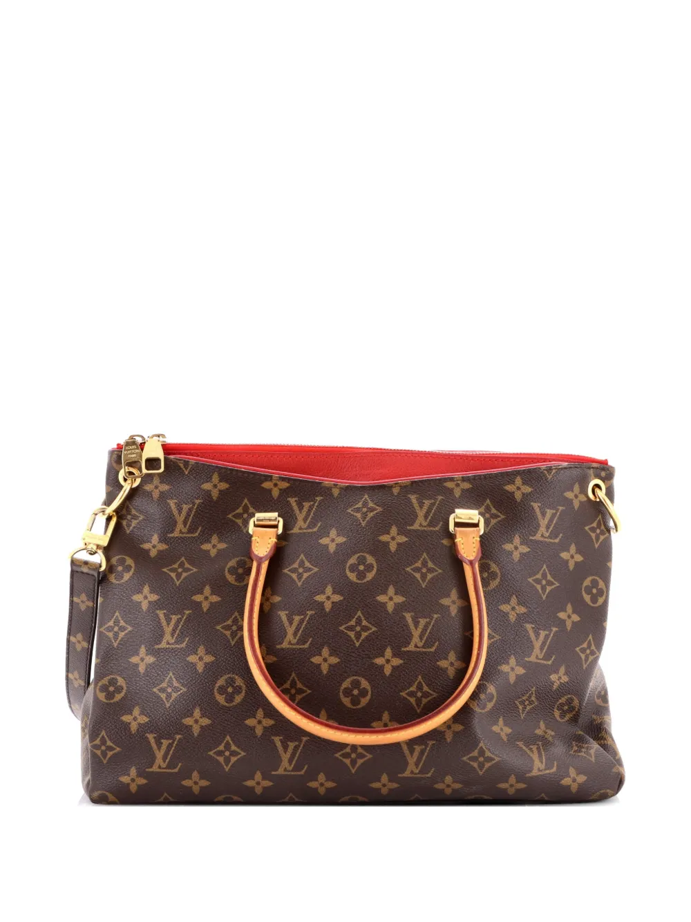 Louis Vuitton Pre-Owned Pallas Tote Monogram Canvas with Leather shoulder bag - Brown