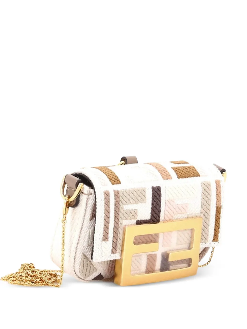  Fendi Pre-owned Bandolera Chain Baguette Nano De Lona Con Monograma Zucca Y Charm - Marrón 